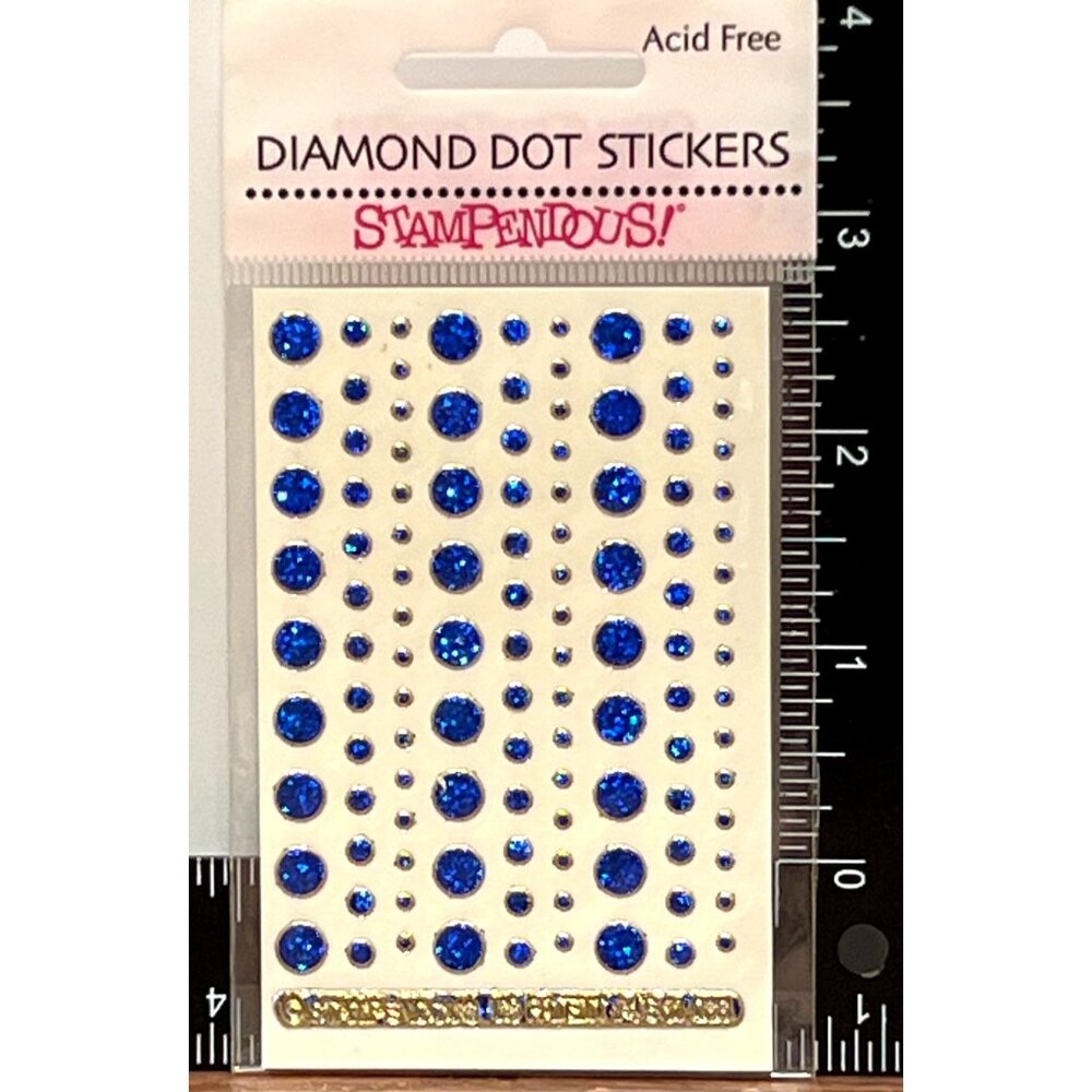HTF Stampendous! Diamond Dots Blue Gem Jewel Stickers Embellishment DD101B